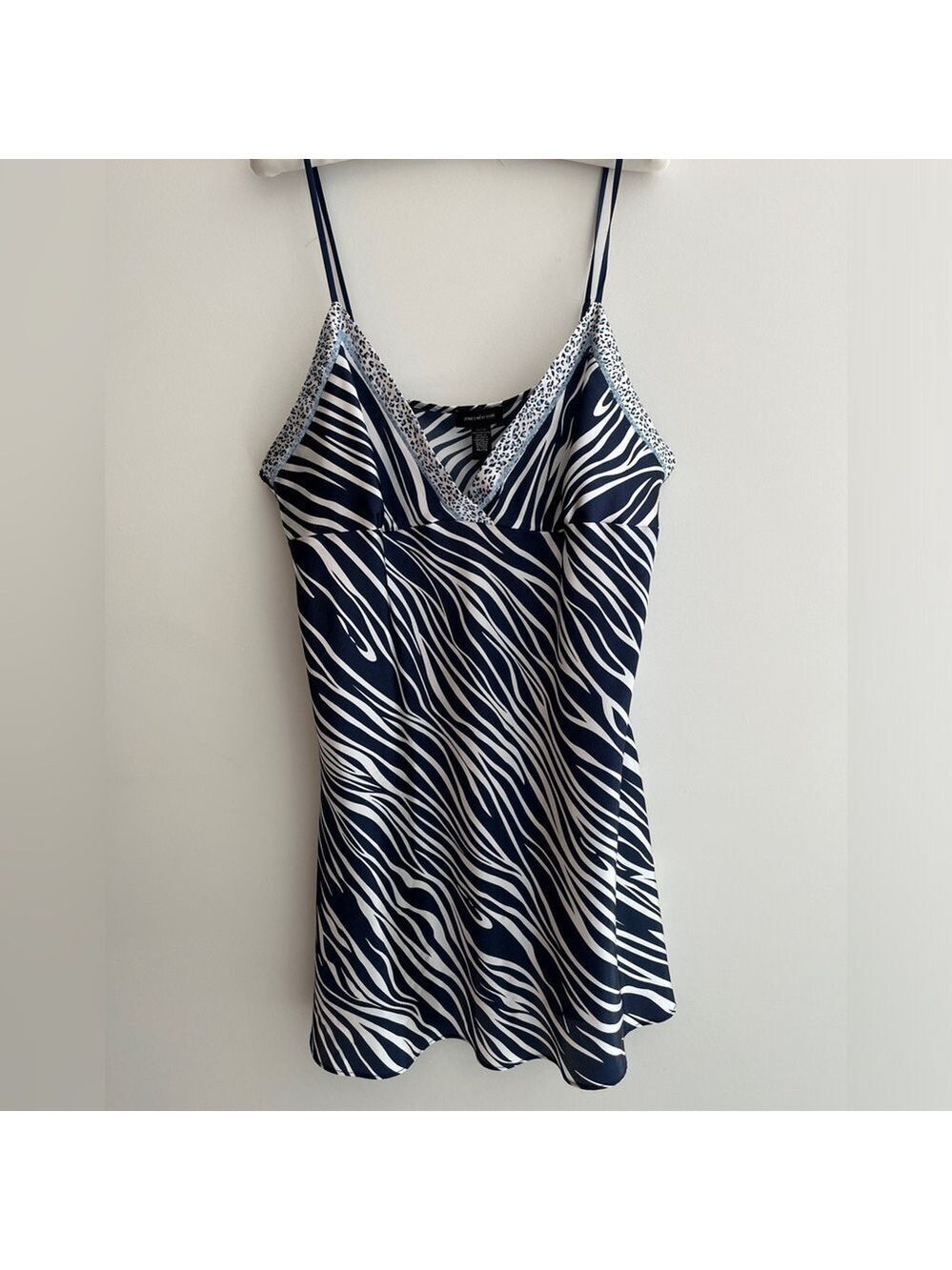 JONES NEW YORK Chemise Slip Zebra Cheetah Print Adjust Straps Bodycon Sleepwear
